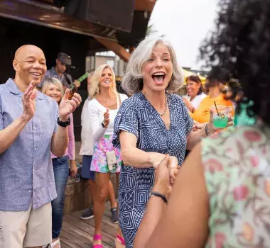 Dancing to live music at Ocean Annie's