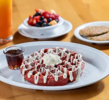 Johnny D's Red Velvet Waffle Johnny D's Red Velvet Waffle