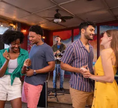 Dancing to Live Music at Hot Fish Club Gazebo