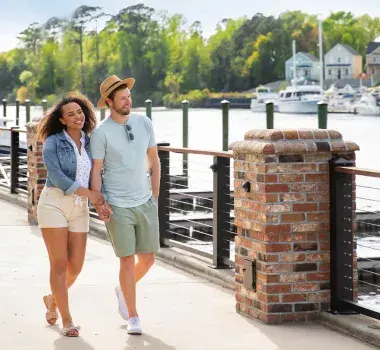 Young Couple Barefoot Landing Walking