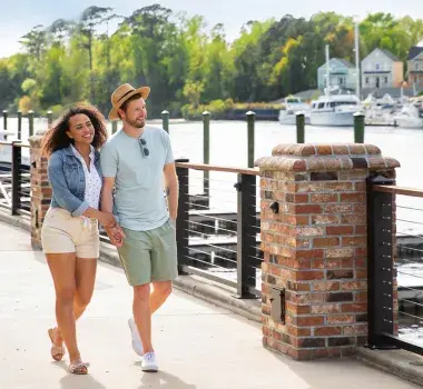 Young Couple Barefoot Landing Walking