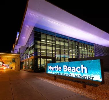 The entrance of Myrtle Beach's International Airport.