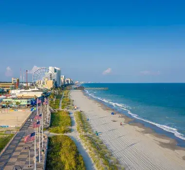 Coastal aerial with boardwalk