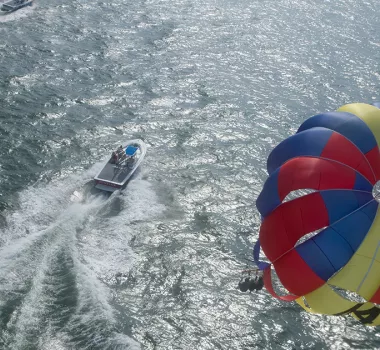 Parasail boat from above