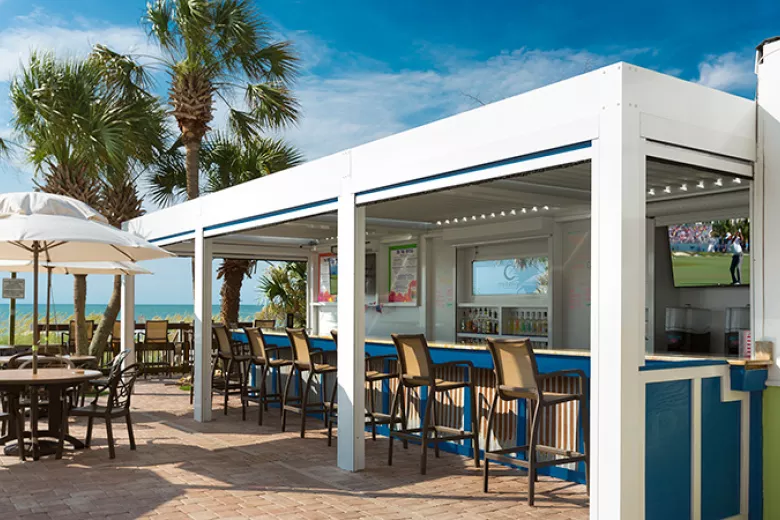 Caribbean Resort ocean front tiki hut