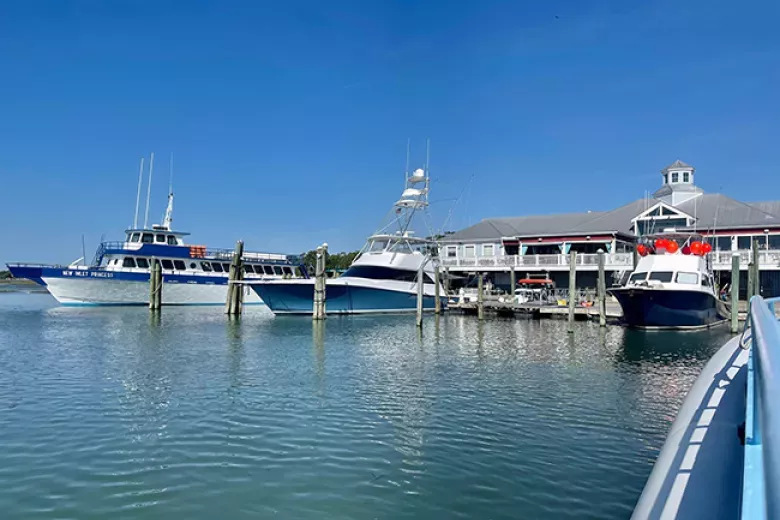 View of Boats at Crazy Sister Marina in Murrells Inlet