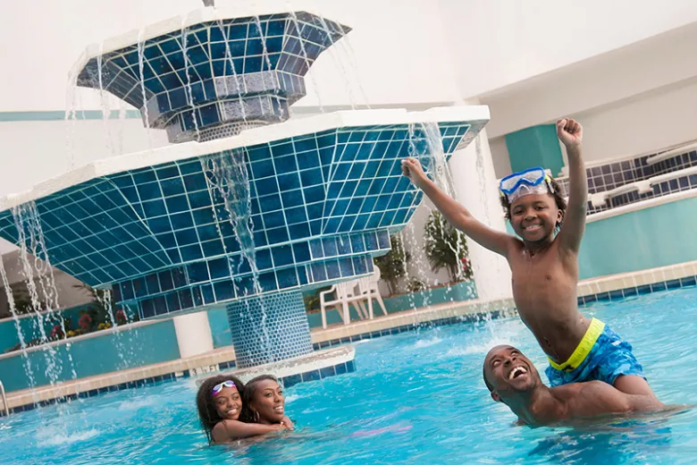 Landmark Resort family in indoor pool