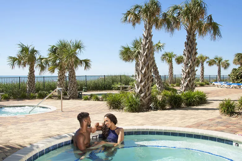 Palace Resort couple in oceanfront jacuzzi