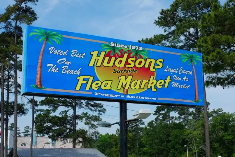 Hudson's Surfside Flea Market billboard