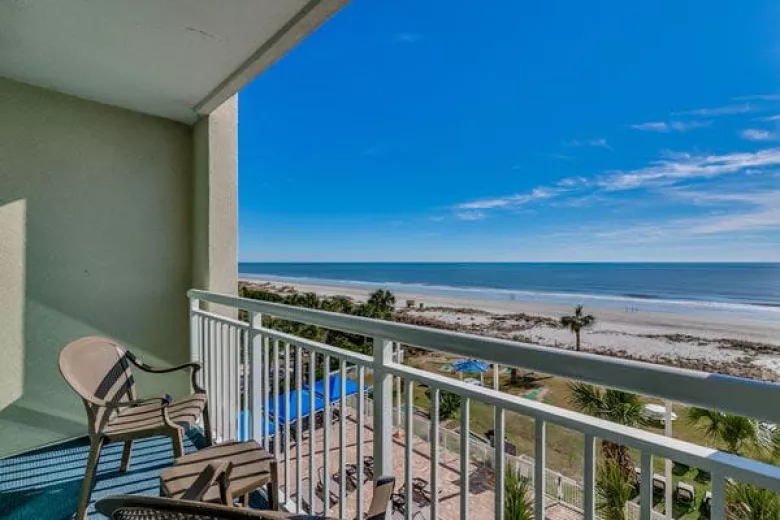 Dunes Village balcony view of beach