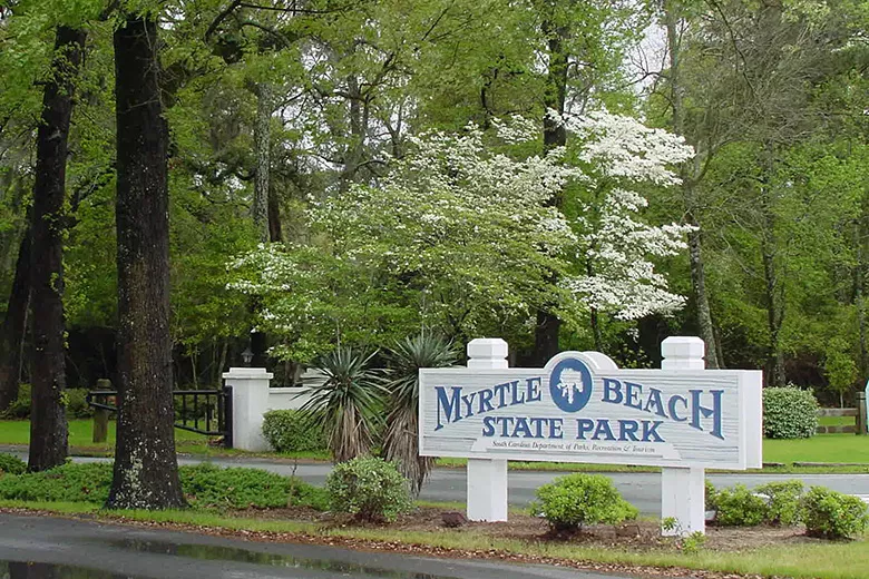 Myrtle Beach State Park entrance sign