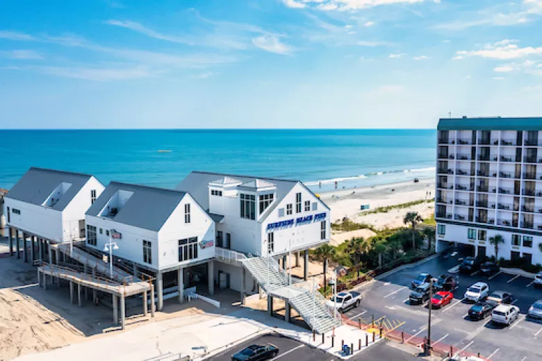 View of new pier and hotel in Surfside Beach