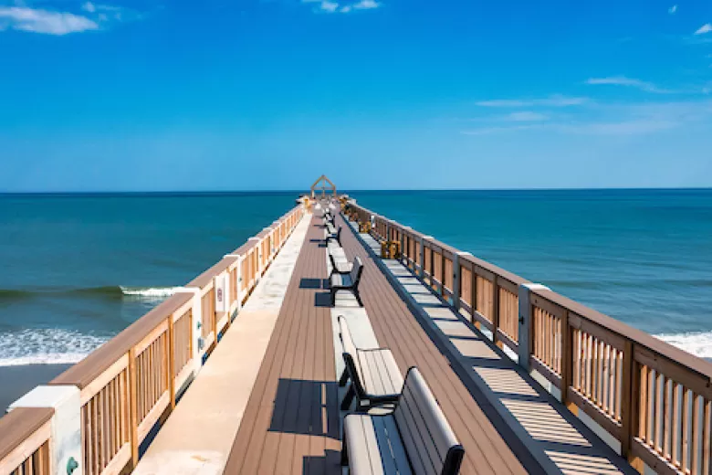 View of the new Surfside Beach Pier into the water