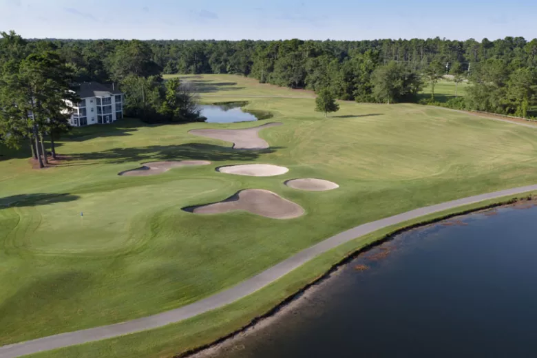 Aberdeen Country Club aerial of course with lake