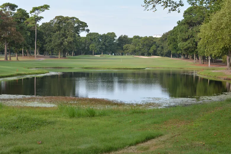 Arcadian Shores Golf Club course with water feature in foreground