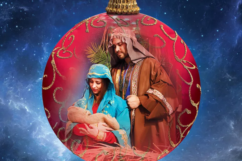 Pirates Voyage Christmas Nativity and Angel in ornament