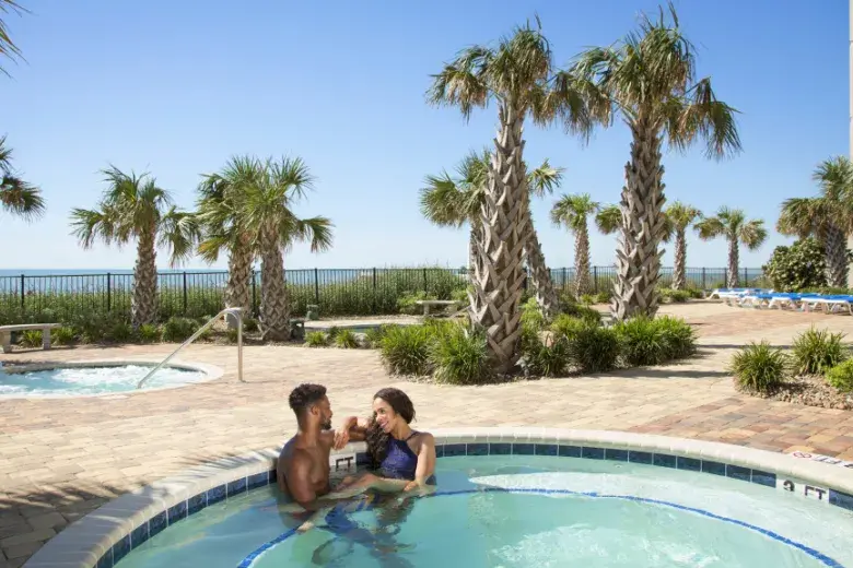 Palace couple at pool