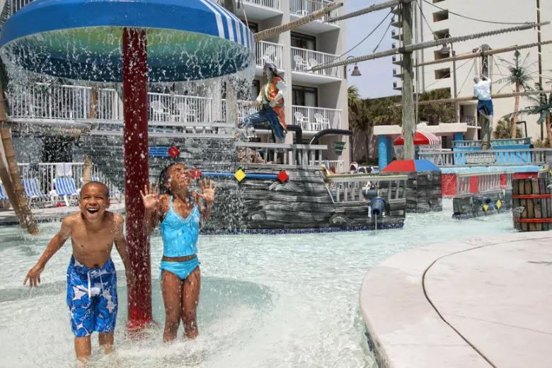 Kids playing in pool