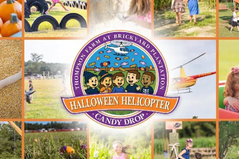 Halloween Helicopter Candy Drop at Thompson Farm! Photo