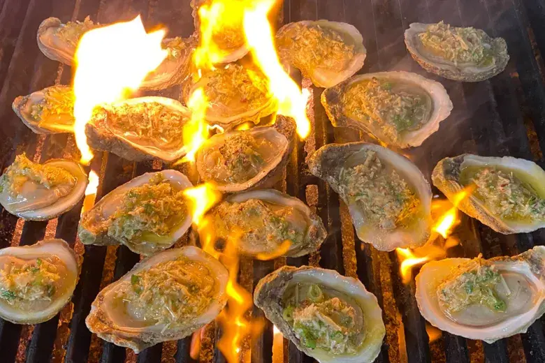 Oysters on the grill