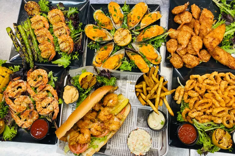Oysters, Shrimp, Calamair, Po Boy