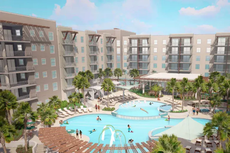 View of the pool and resort Photo 14