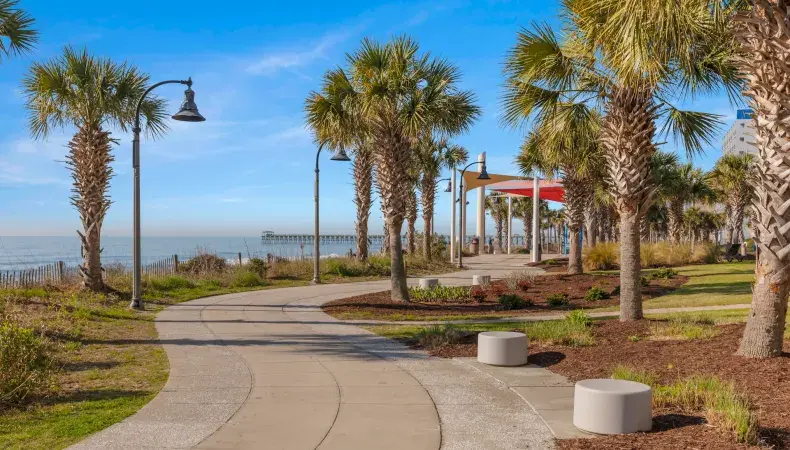 Oceanfront walking path and lawn area Photo 12