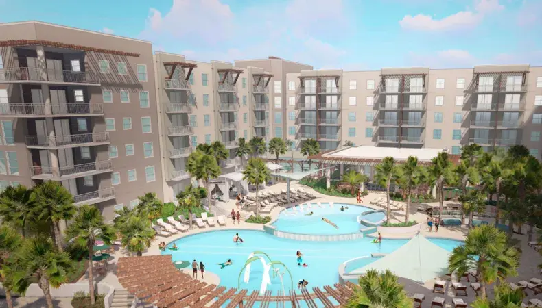 View of the pool and resort Photo 14