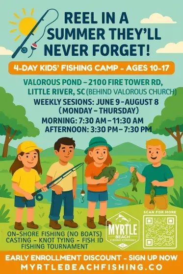 Myrtle Beach Fishing Company Presents: 4-Day Summer Fishing Camp for Kids! Photo