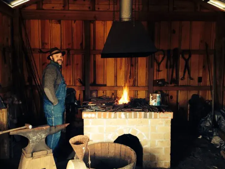 “Blacksmithing Demonstration at the L.W. Paul Living History Farm” Photo