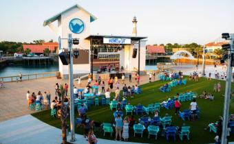 People in front of the Hangout