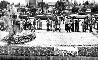 Old Sun Fun Photo of Parade Float with Chamber Logo