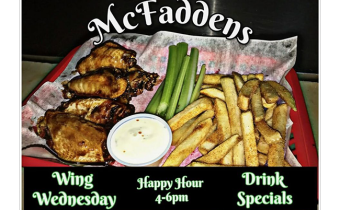 McFaddens chicken wings and fries 