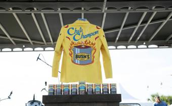 Chili Cook off Championship yellow jacket with Bush Beans logo