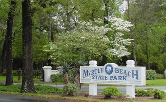 Myrtle Beach State Park entrance sign