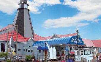 The Original Benjamin's Calabash Seafood building exterior with lighthouse