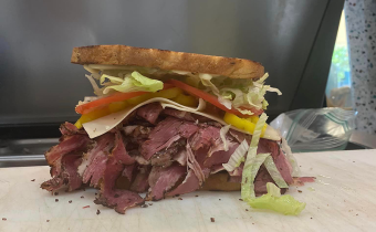 Kaminisky's Deli BIG pastrami sandwich