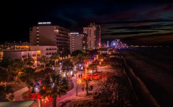 2022 Winter Wonderland at the beach lights on the boardwalk
