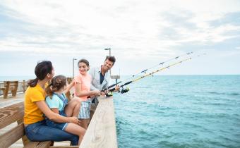 Family Fishing on Pier in Myrtle Beach