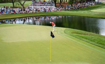 Golfer on putting green at 2024 PGA Tour Myrtle Beach Classic
