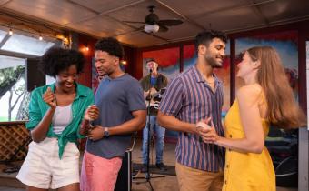 Dancing to Live Music at Hot Fish Club Gazebo