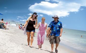 Sensory-friendly family on the beach in Surfside Beach
