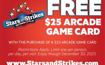 Stars and Strikes Family Entertainment Center - Free $25 Arcade Game Card Photo