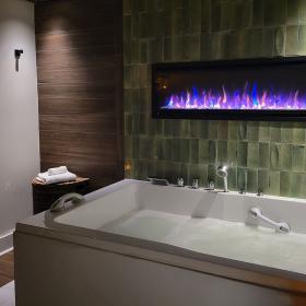 Spa with fireplace