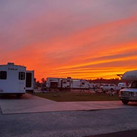 Campground sunset view