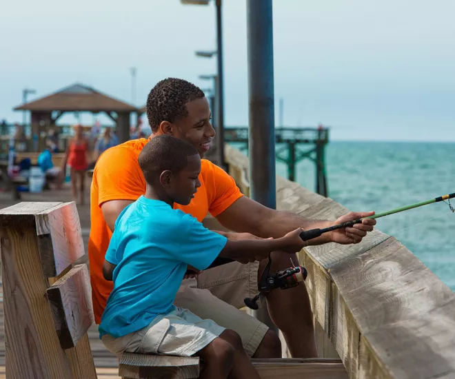 Father and Son Fishing