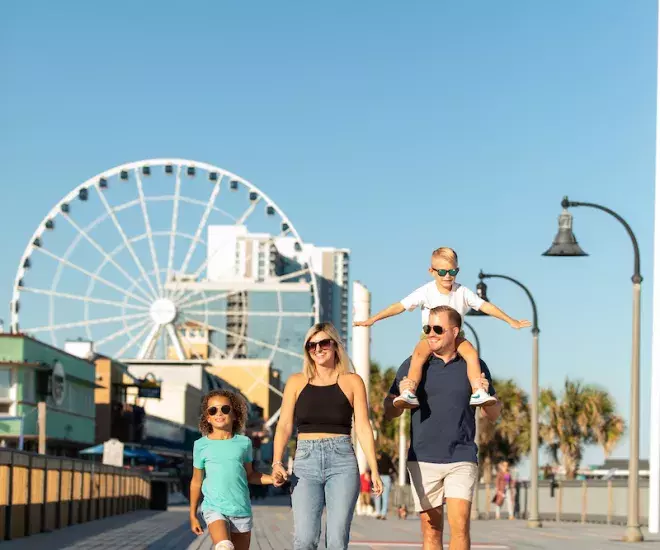 Family on the Myrtle Beach Boardwalk