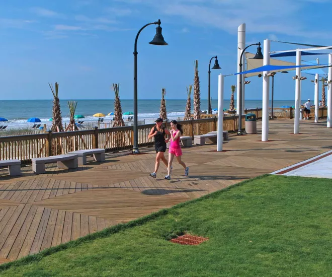 Runners on the Myrtle Beach Boardwalk and Promenade