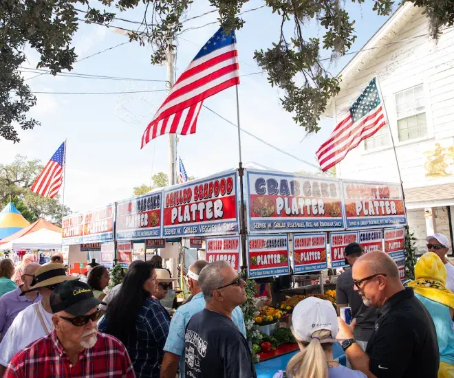 Crowd and Vendors at Little River Shrimpfest