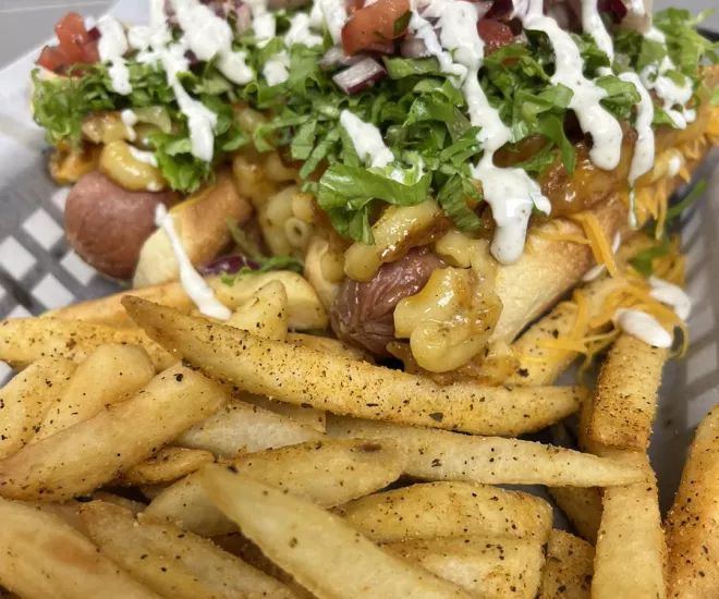 fries and hot dogs